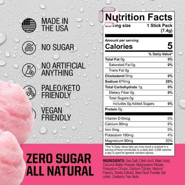 Fire Salt Electrolyte Powder Cotton Candy Flavor - Prformance